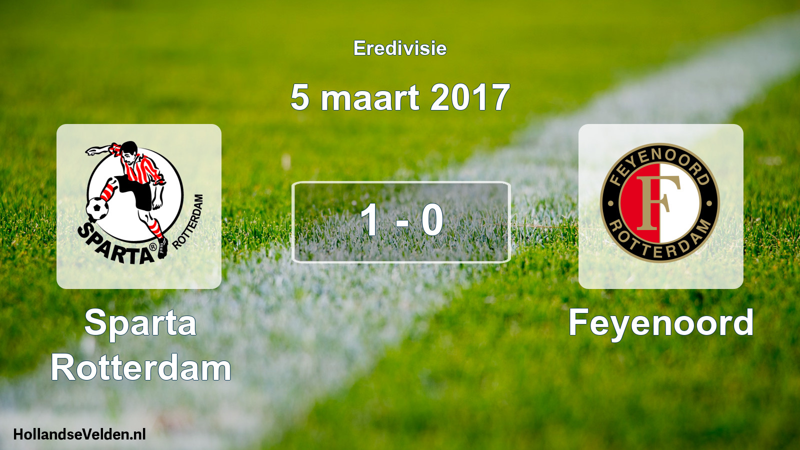 Total number of matches played: Sparta Rotterdam - Feyenoord 1 - 0 (5 March 2017)