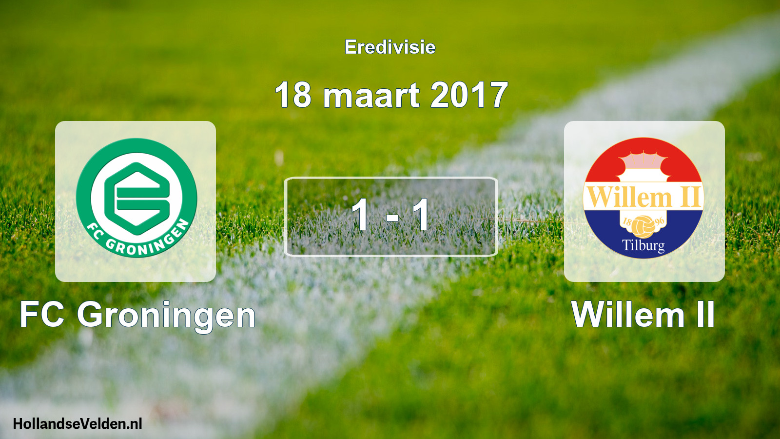 Total number of matches played: FC Groningen - Willem II 1 - 1 (18 March 2017)