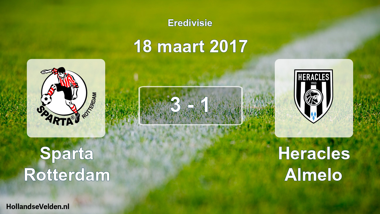 Total number of matches played: Sparta Rotterdam - Heracles Almelo 3 - 1 (18 March 2017)