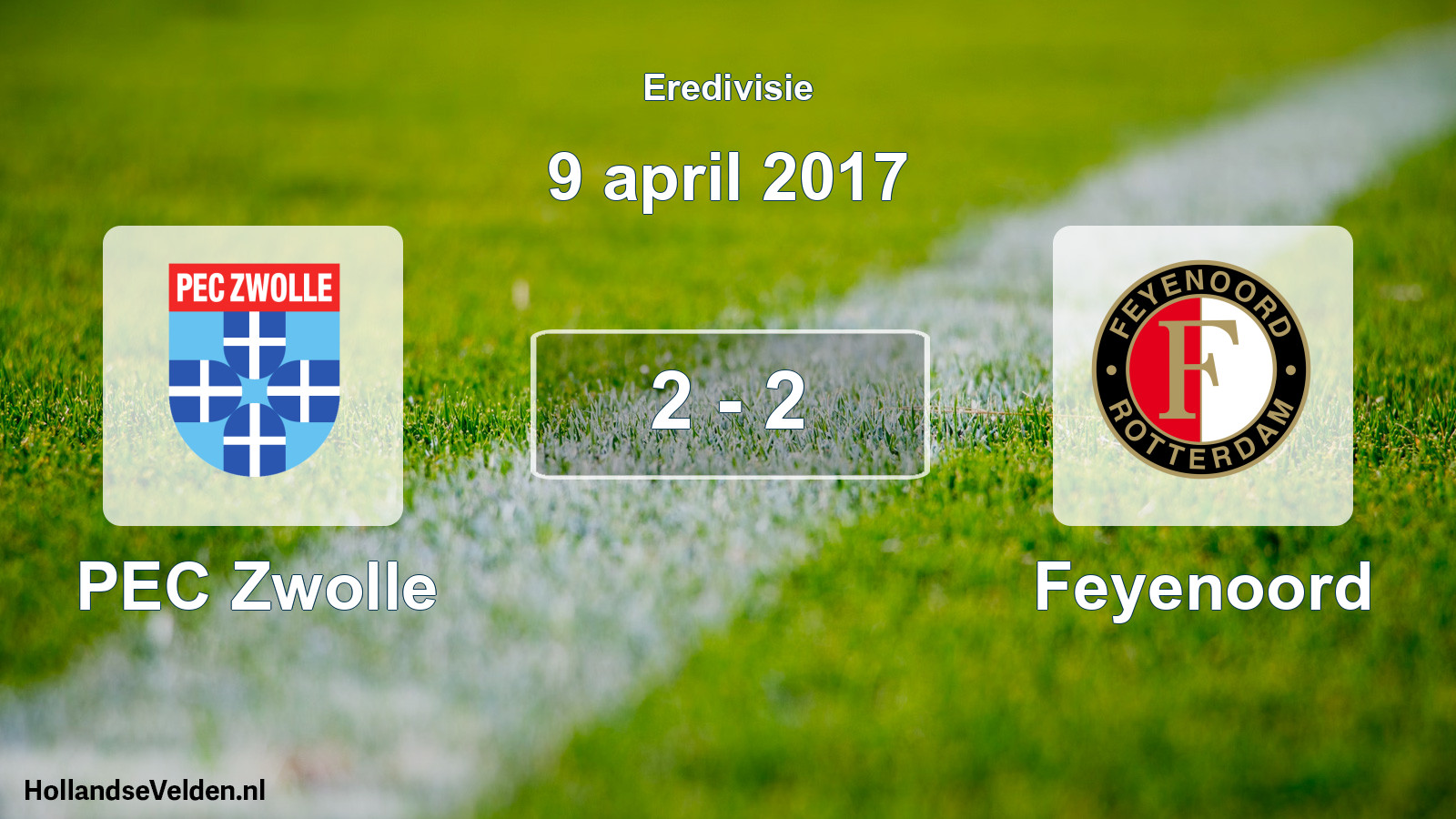 Total number of matches played: PEC Zwolle - Feyenoord 2 - 2 (9 April 2017)