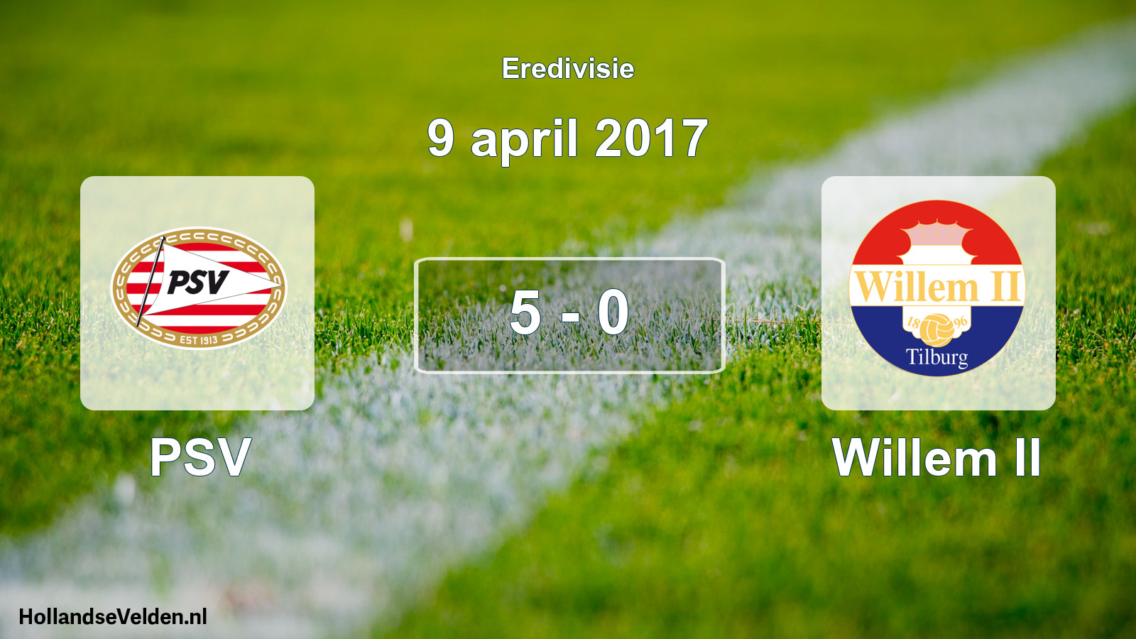 Total number of matches played: PSV - Willem II 5 - 0 (9 April 2017)
