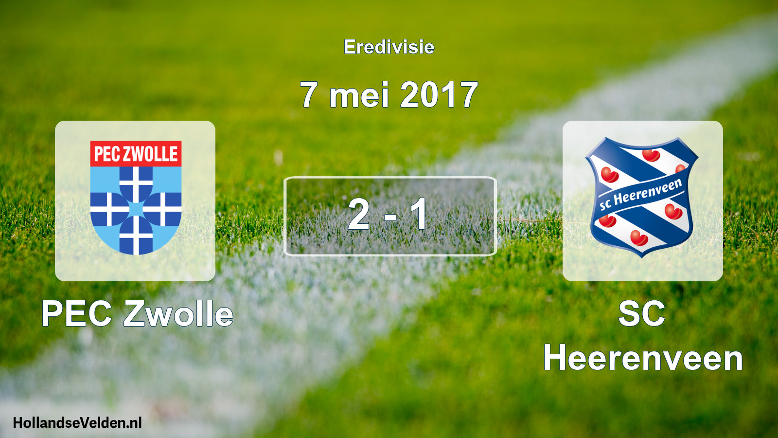 Total number of matches played: PEC Zwolle - SC Heerenveen 2 - 1 (7 May 2017)