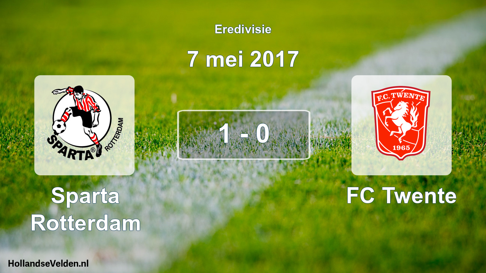 Total number of matches played: Sparta Rotterdam - FC Twente 1 - 0 (7 May 2017)