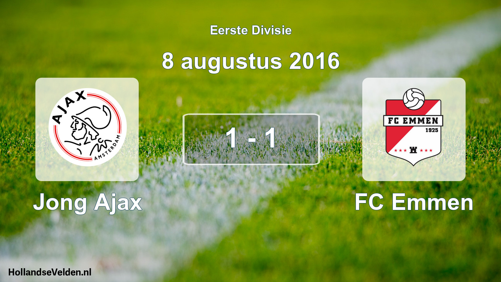 Total number of matches played: Jong Ajax - FC Emmen 1 - 1 (8 August 2016)
