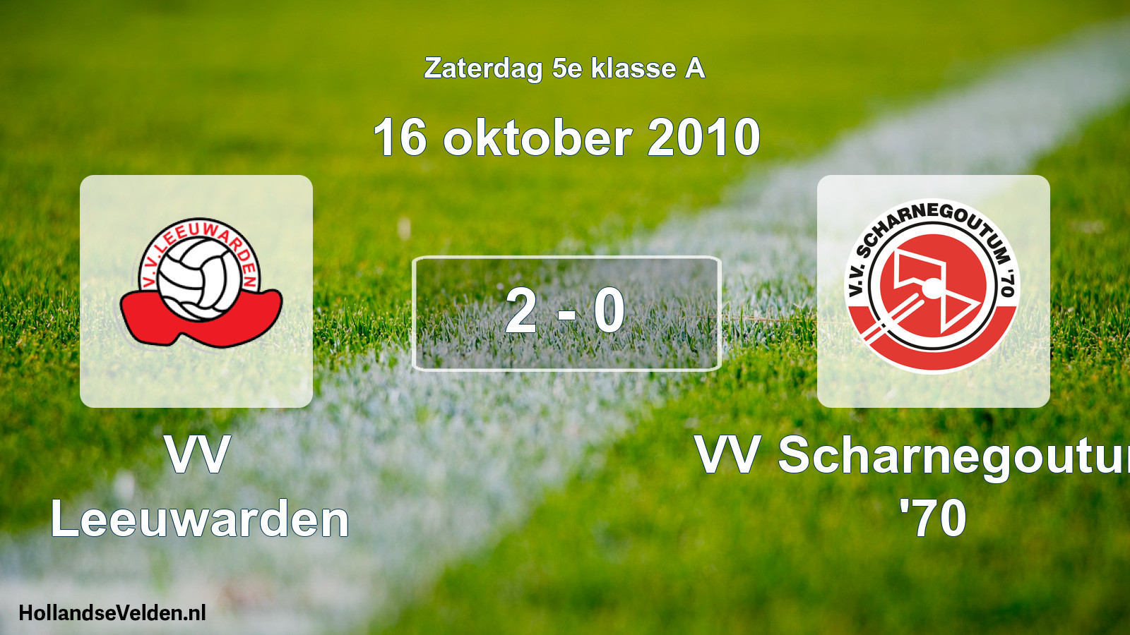 Total number of matches played: VV Leeuwarden - VV Scharnegoutum '70 2 - 0 (16 October 2010)
