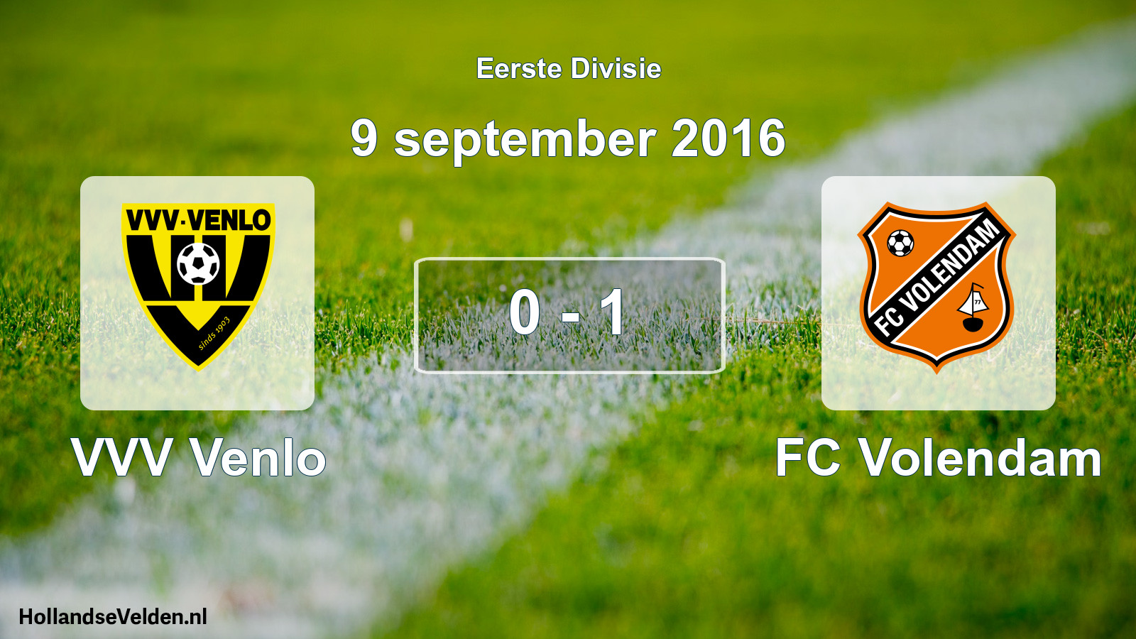 Total number of matches played: VVV Venlo - FC Volendam 0 - 1 (9 September 2016)