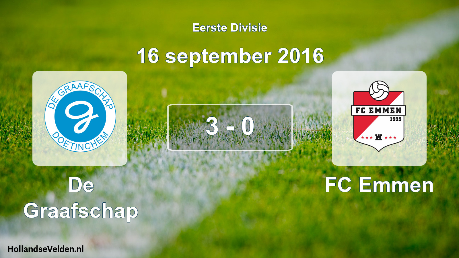 Total number of matches played: De Graafschap - FC Emmen 3 - 0 (16 September 2016)