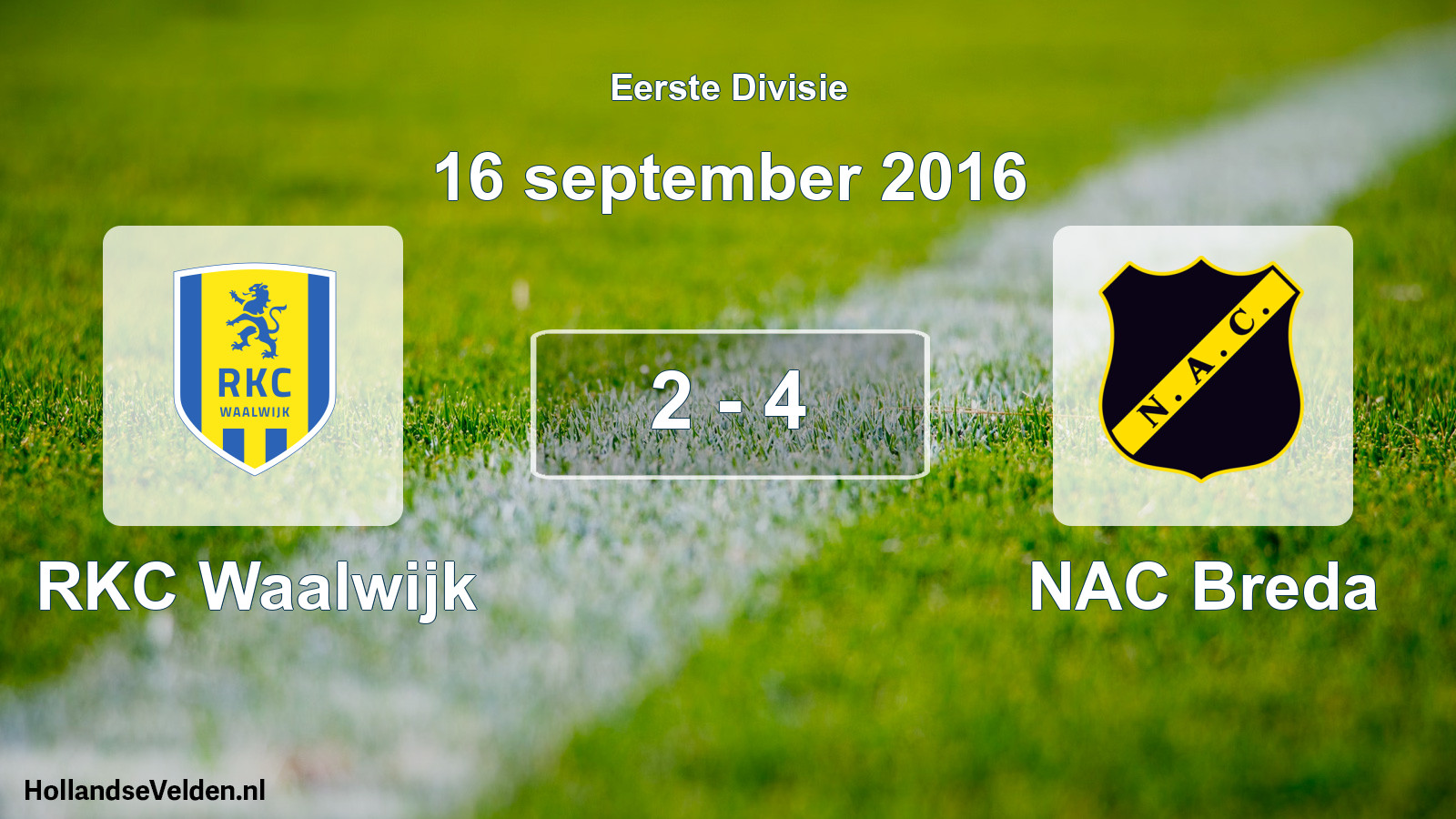 Total number of matches played: RKC Waalwijk - NAC Breda 2 - 4 (16 September 2016)
