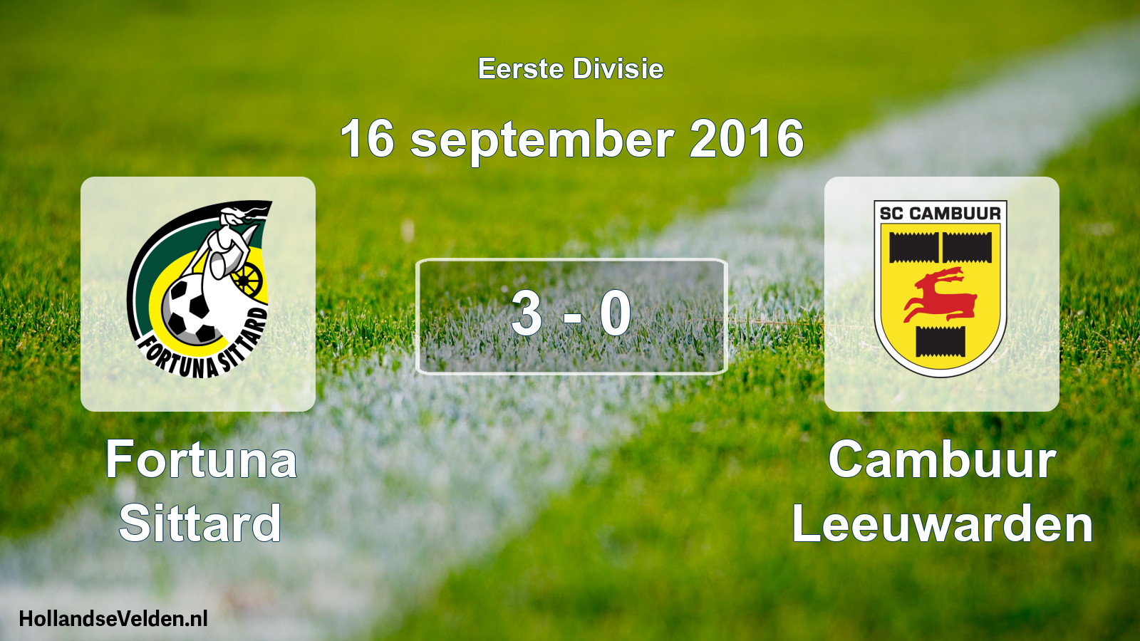 Total number of matches played: Fortuna Sittard - Cambuur Leeuwarden 3 - 0 (16 September 2016)