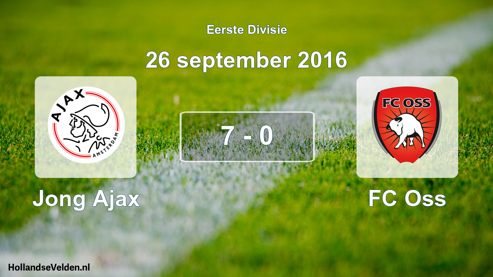 Total number of matches played: Jong Ajax - FC Oss 7 - 0 (26 September 2016)