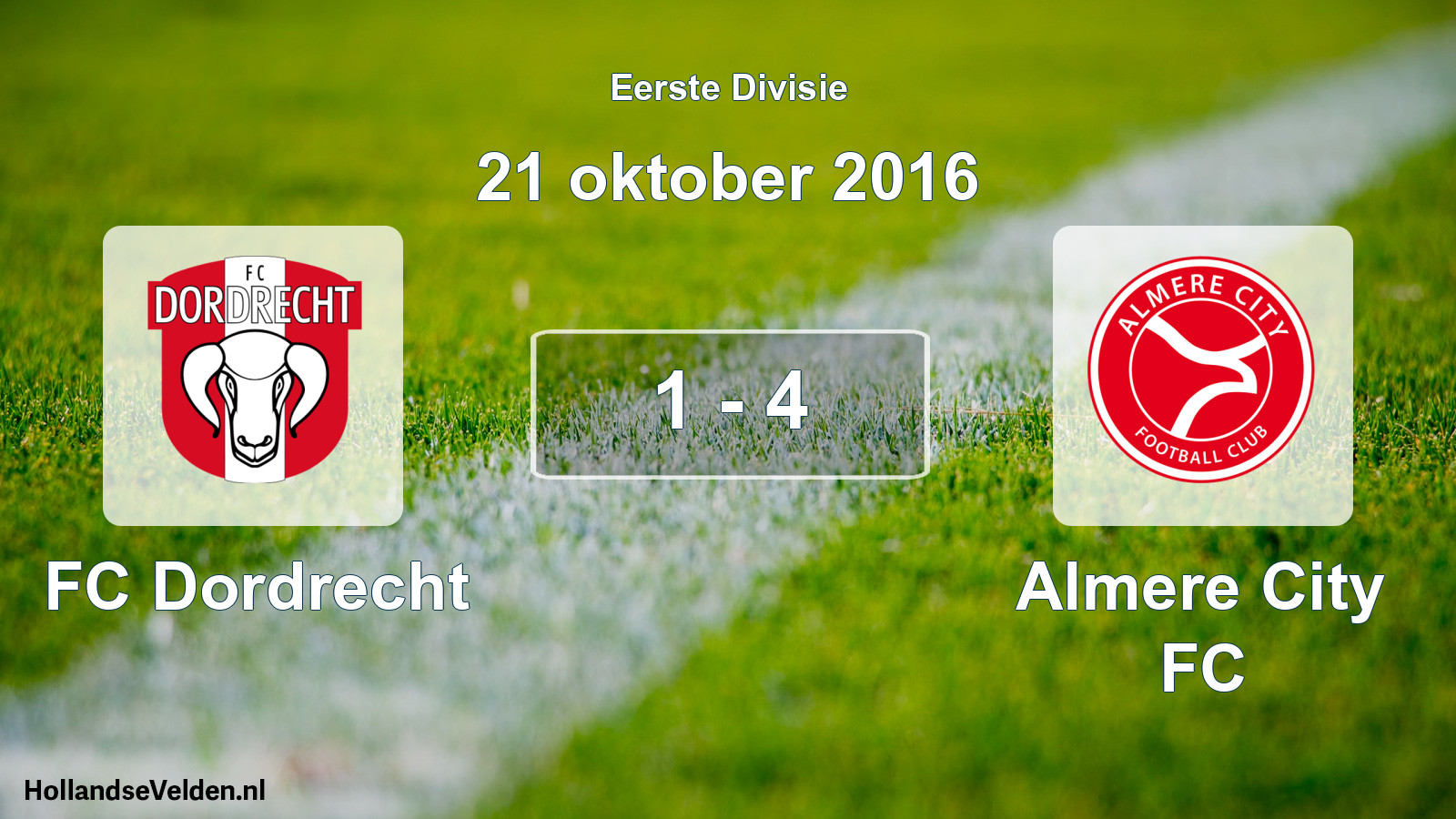 Total number of matches played: FC Dordrecht - Almere City FC 1 - 4 (21 October 2016)
