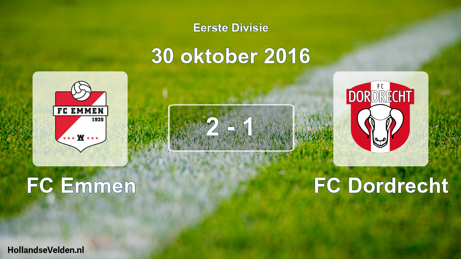 Total number of matches played: FC Emmen - FC Dordrecht 2 - 1 (30 October 2016)