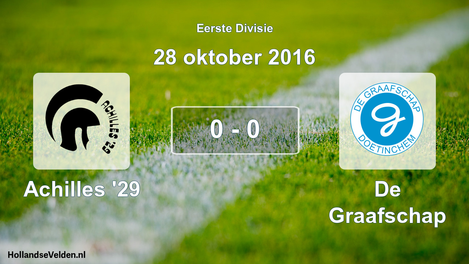 Total number of matches played: Achilles '29 - De Graafschap 0 - 0 (28 October 2016)