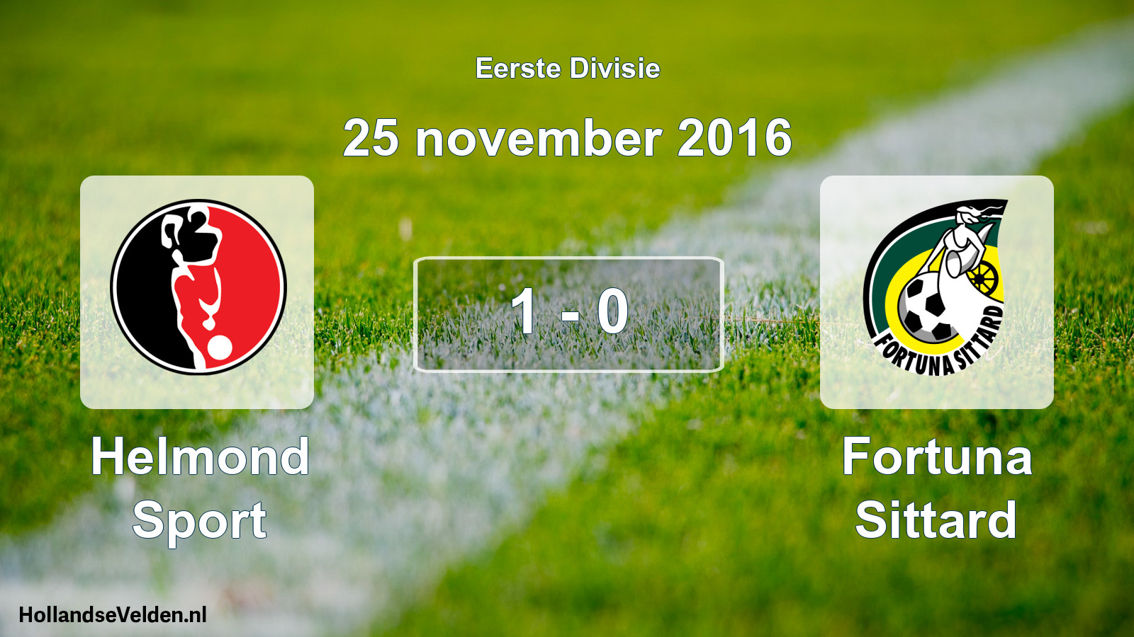 Total number of matches played: Helmond Sport - Fortuna Sittard 1 - 0 (25 November 2016)