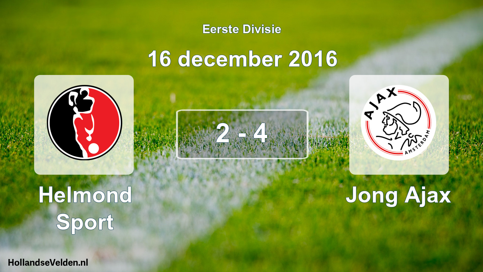 Total number of matches played: Helmond Sport - Jong Ajax 2 - 4 (16 December 2016)