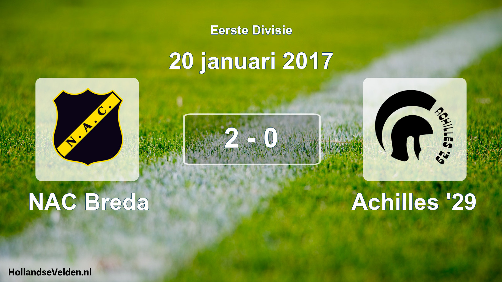 Total number of matches played: NAC Breda - Achilles '29 2 - 0 (20 January 2017)