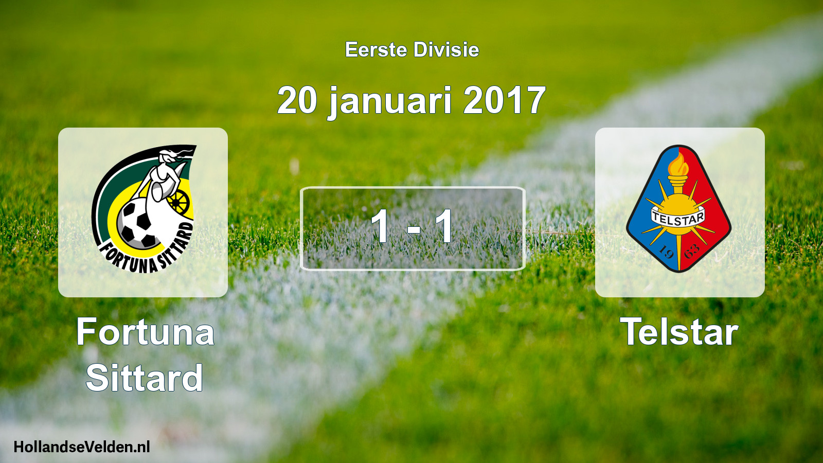 Total number of matches played: Fortuna Sittard - Telstar 1 - 1 (20 January 2017)