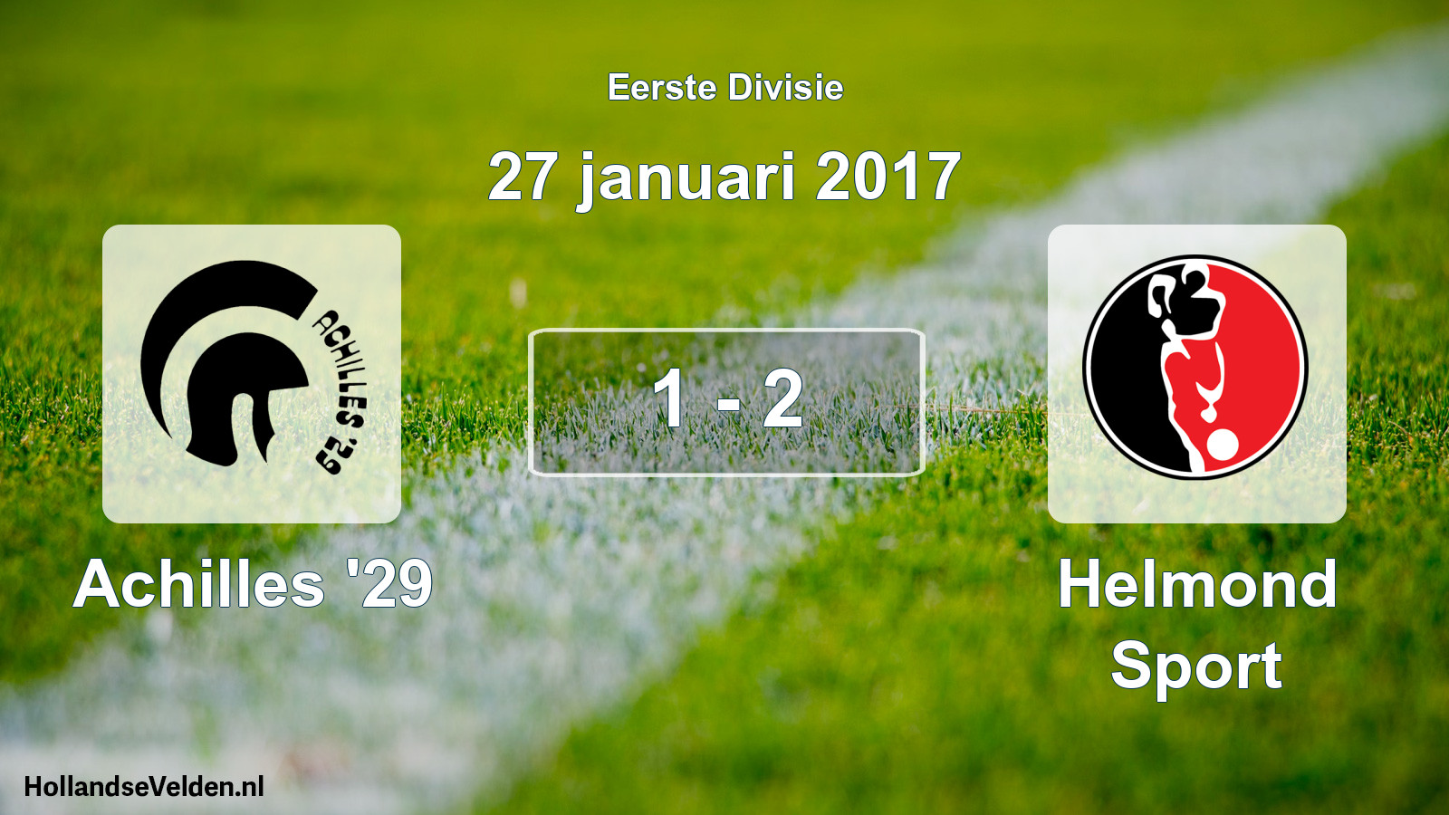 Total number of matches played: Achilles '29 - Helmond Sport 1 - 2 (27 January 2017)