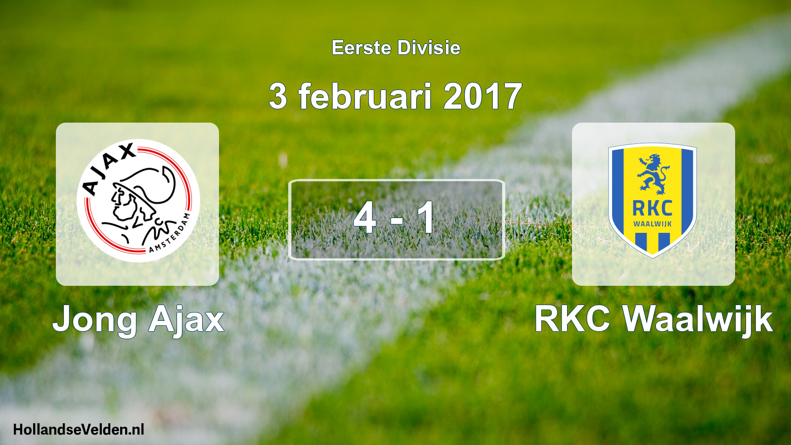 Total number of matches played: Jong Ajax - RKC Waalwijk 4 - 1 (3 February 2017)