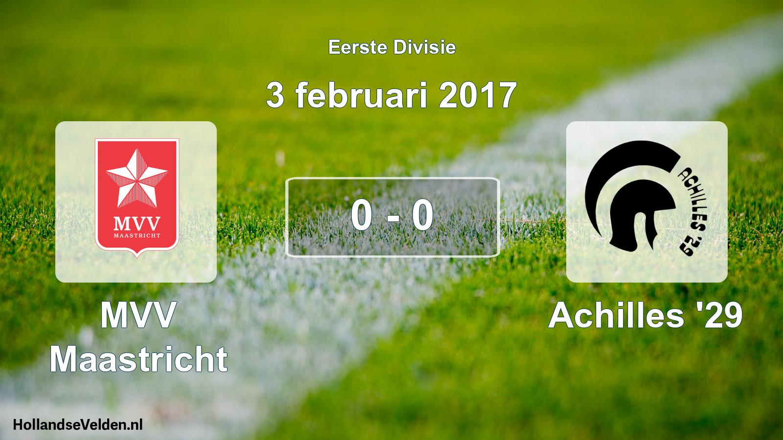 Total number of matches played: MVV Maastricht - Achilles '29 0 - 0 (3 February 2017)