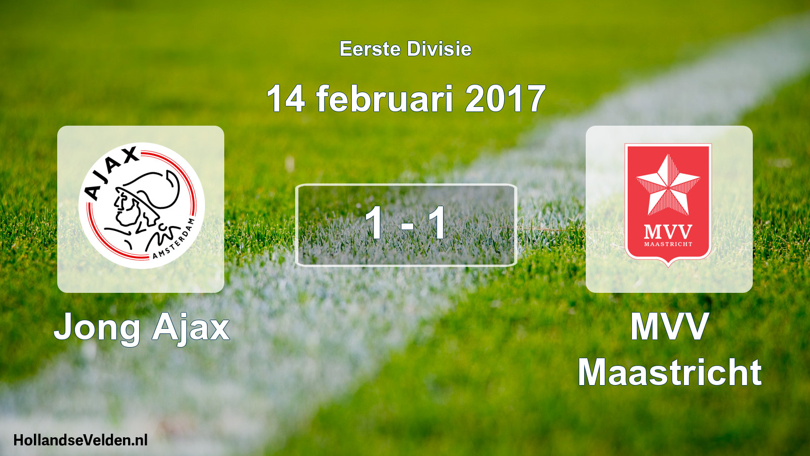 Total number of matches played: Jong Ajax - MVV Maastricht 1 - 1 (14 February 2017)