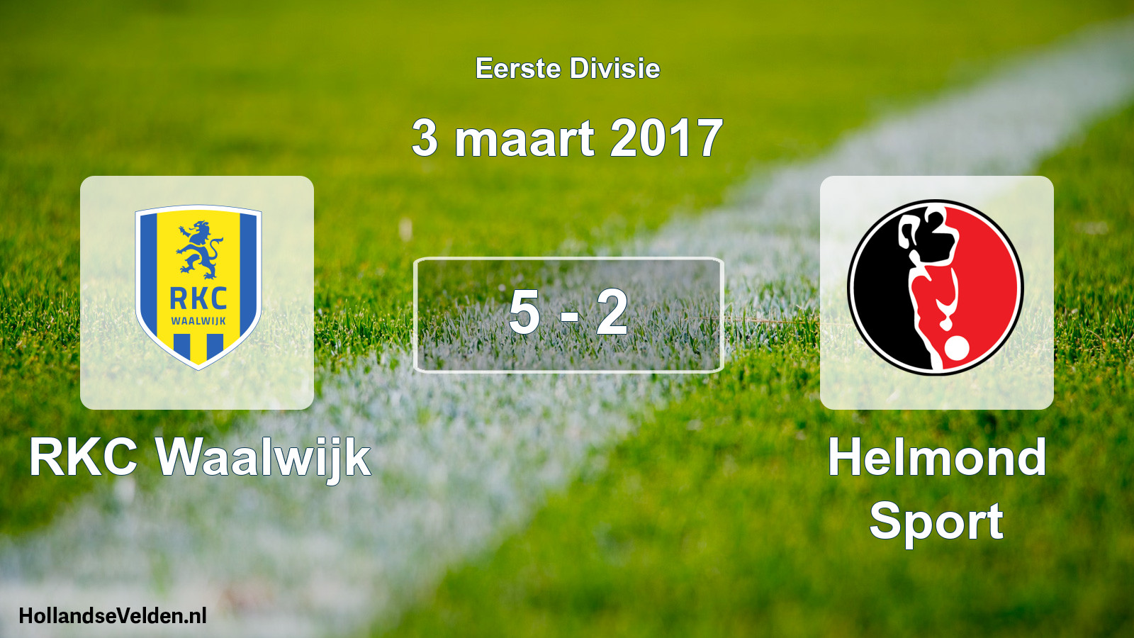 Total number of matches played: RKC Waalwijk - Helmond Sport 5 - 2 (3 March 2017)