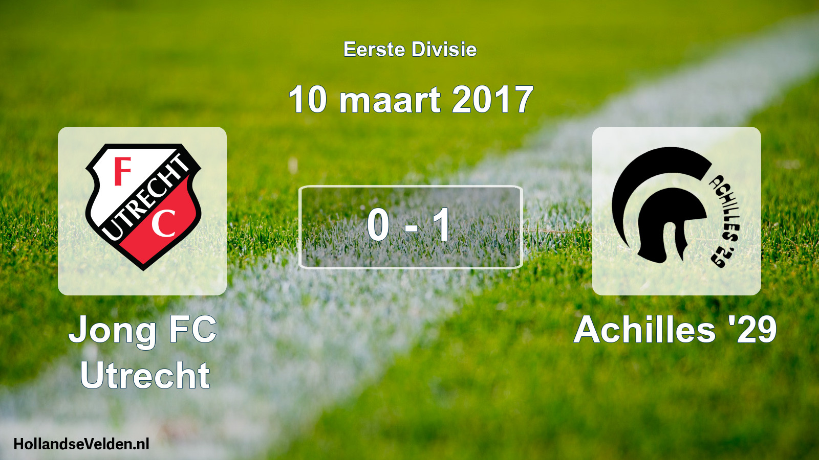 Total number of matches played: Jong FC Utrecht - Achilles '29 0 - 1 (10 March 2017)