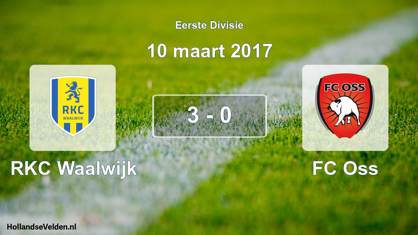 Total number of matches played: RKC Waalwijk - FC Oss 3 - 0 (10 March 2017)