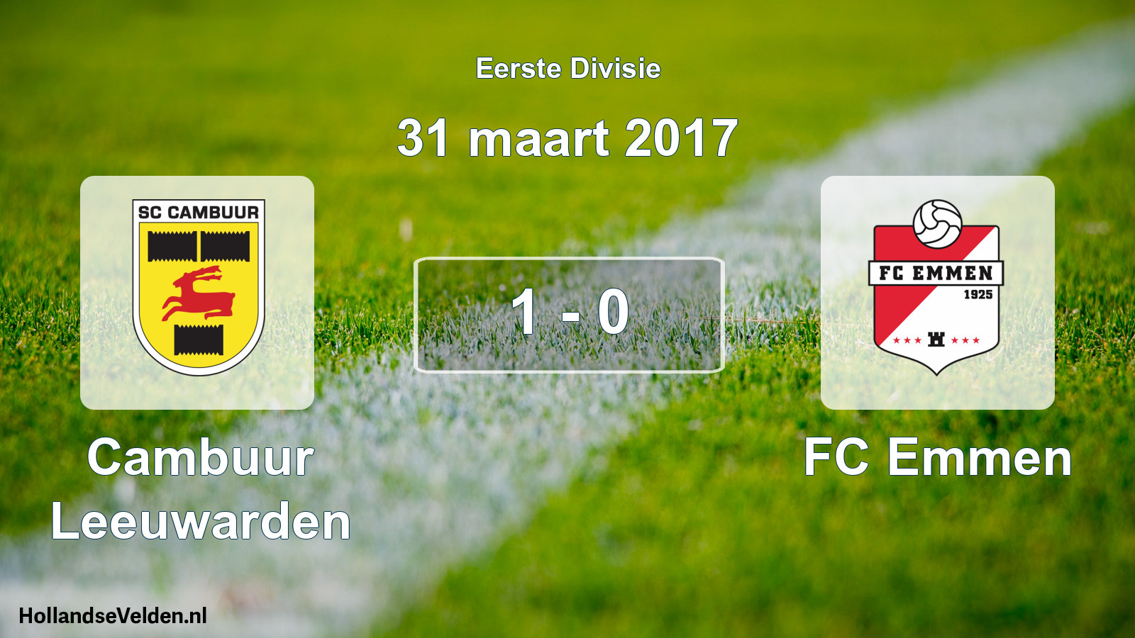 Total number of matches played: Cambuur Leeuwarden - FC Emmen 1 - 0 (31 March 2017)