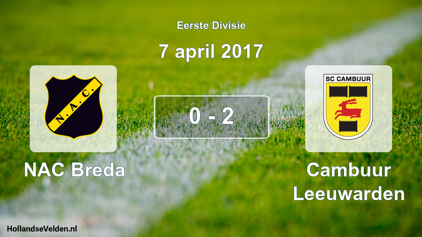 Total number of matches played: NAC Breda - Cambuur Leeuwarden 0 - 2 (7 April 2017)