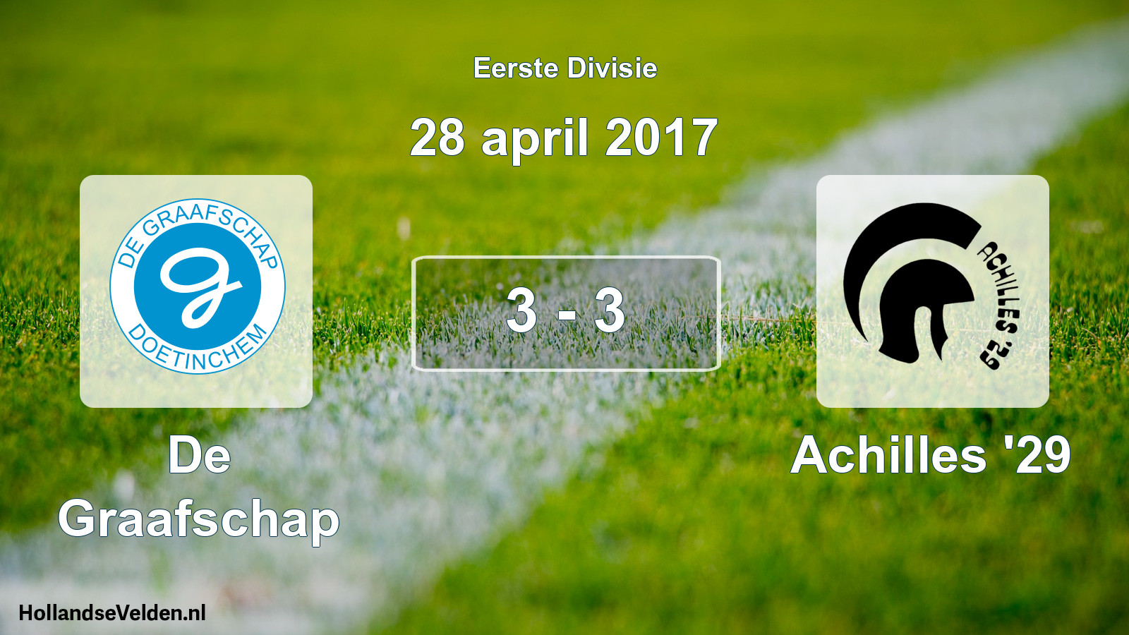 Total number of matches played: De Graafschap - Achilles '29 3 - 3 (28 April 2017)