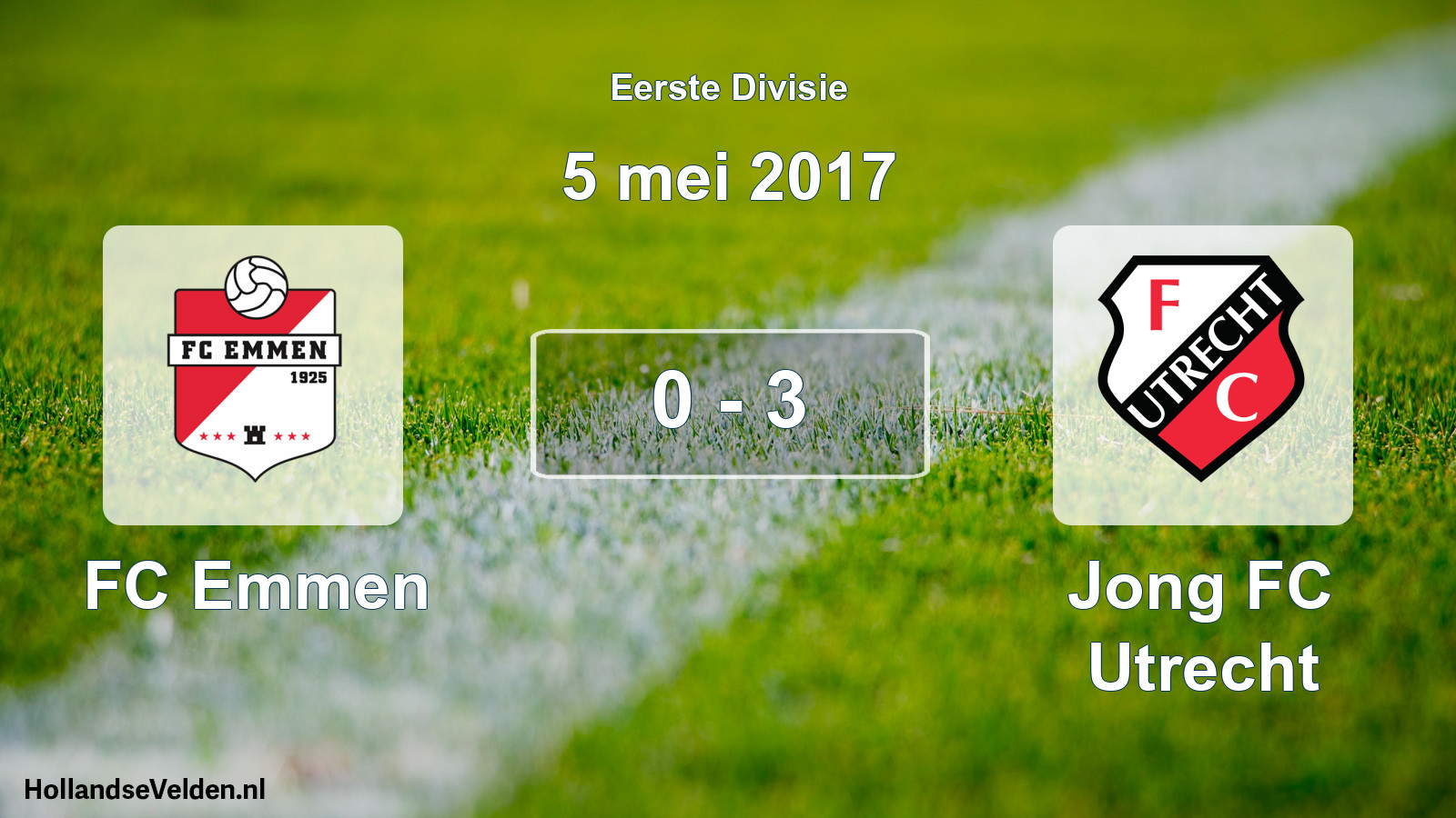 Total number of matches played: FC Emmen - Jong FC Utrecht 0 - 3 (5 May 2017)