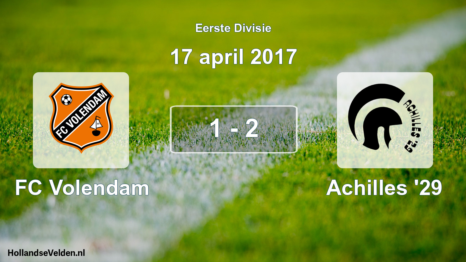 Total number of matches played: FC Volendam - Achilles '29 1 - 2 (17 April 2017)