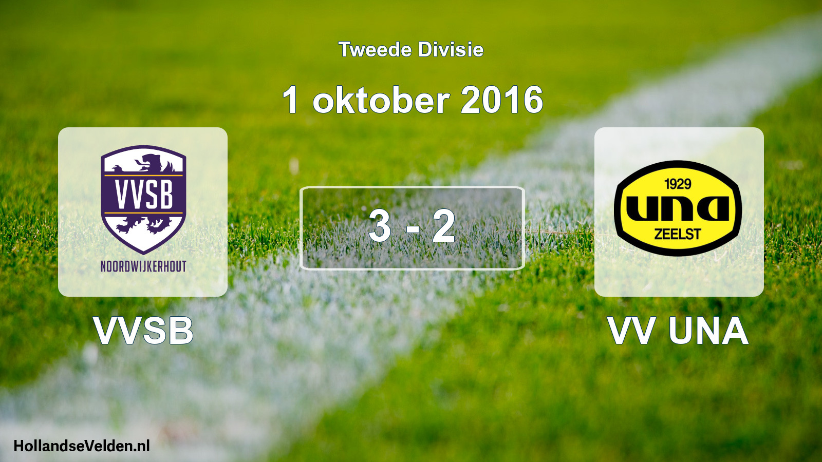 Total number of matches played: VVSB - VV UNA 3 - 2 (1 October 2016)