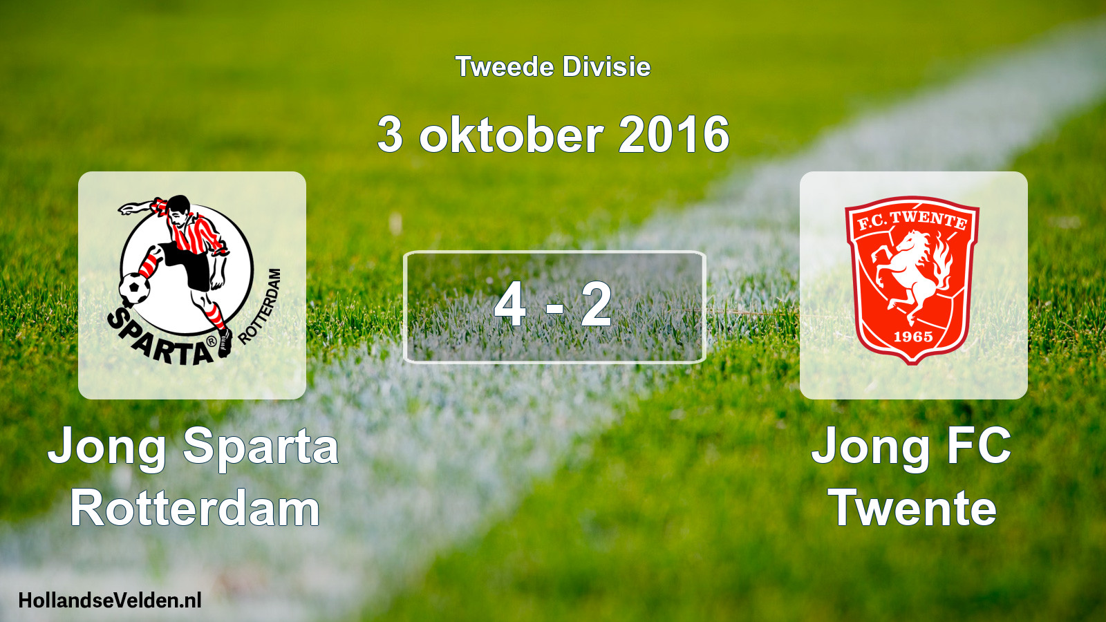 Total number of matches played: Jong Sparta Rotterdam - Jong FC Twente 4 - 2 (3 October 2016)