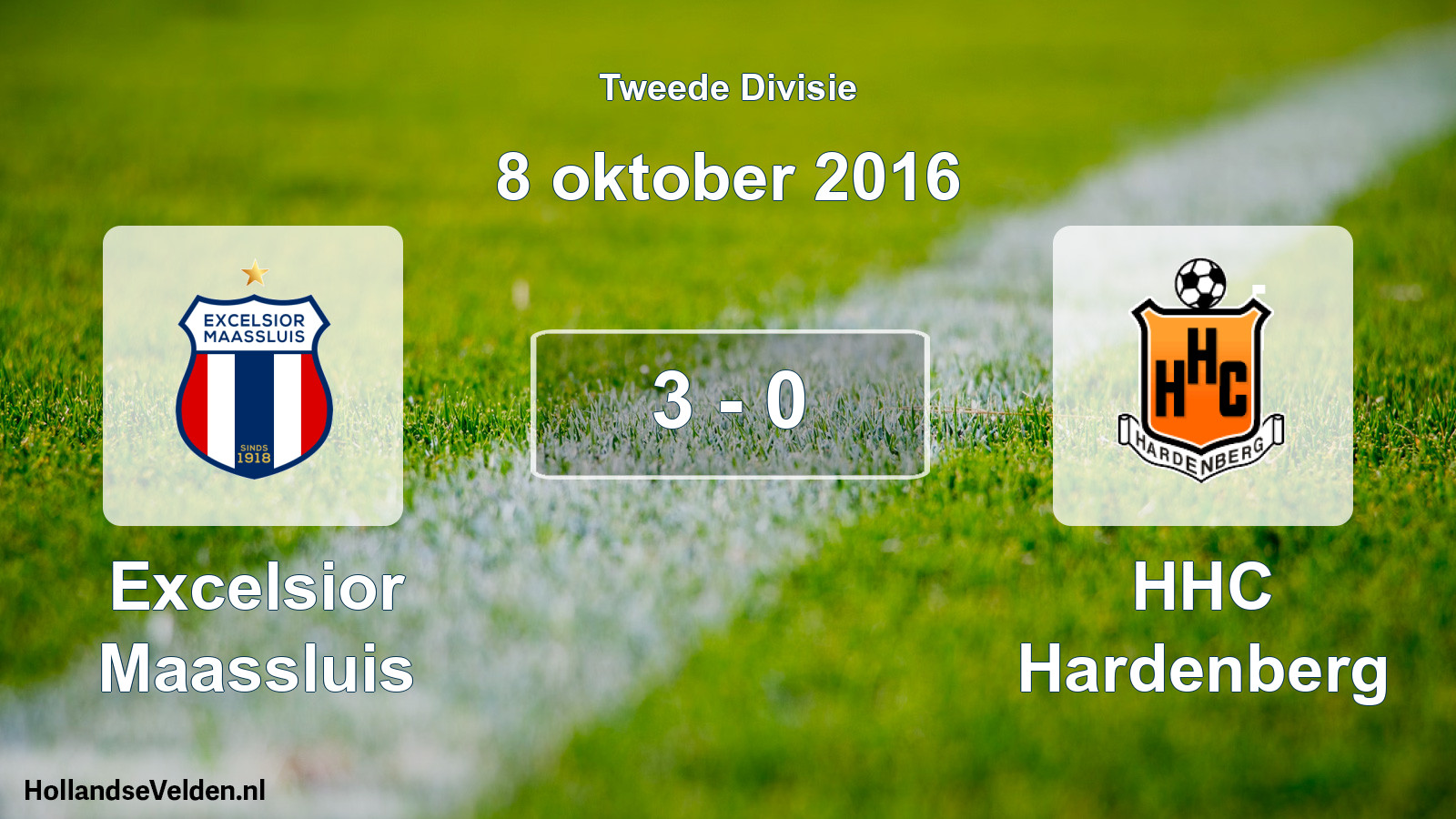 Total number of matches played: Excelsior Maassluis - HHC Hardenberg 3 - 0 (8 October 2016)