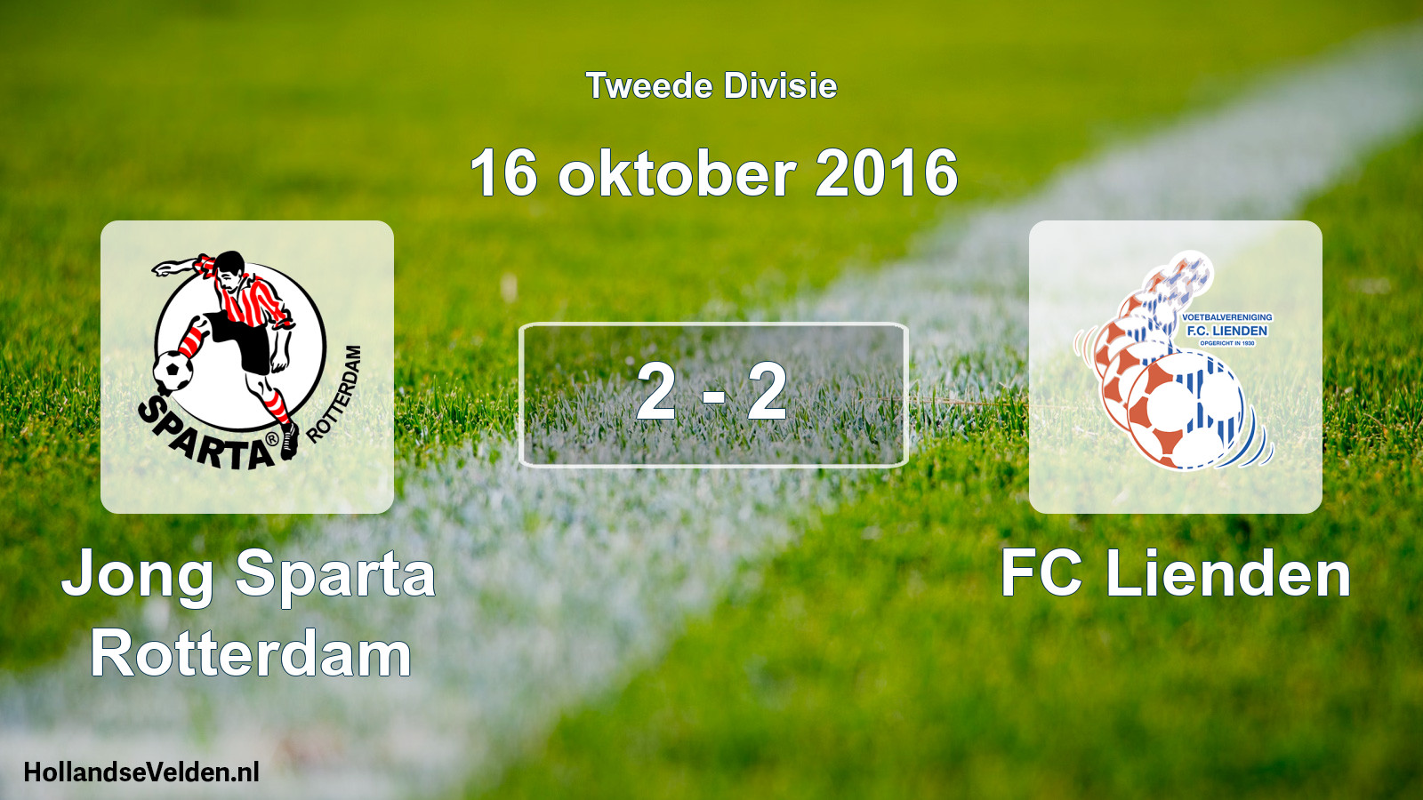 Total number of matches played: Jong Sparta Rotterdam - FC Lienden 2 - 2 (16 October 2016)