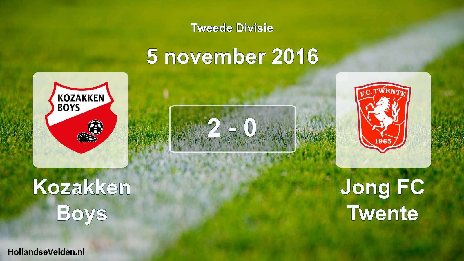 Total number of matches played: Kozakken Boys - Jong FC Twente 2 - 0 (5 November 2016)