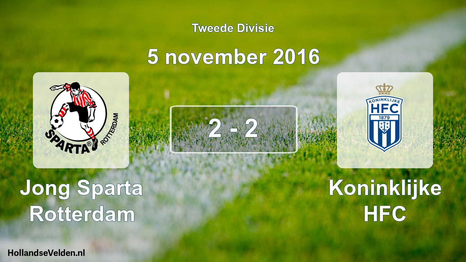 Total number of matches played: Jong Sparta Rotterdam - Koninklijke HFC 2 - 2 (5 November 2016)