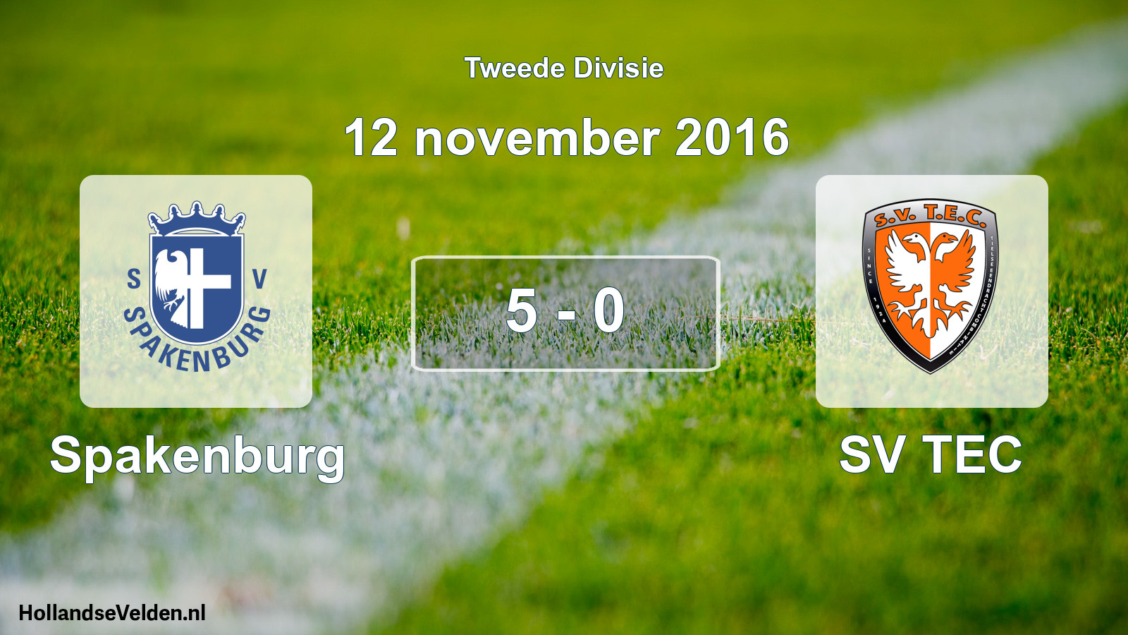 Total number of matches played: Spakenburg - SV TEC 5 - 0 (12 November 2016)