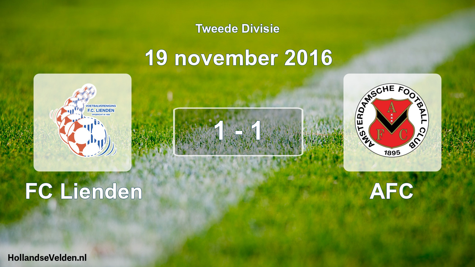 Total number of matches played: FC Lienden - AFC 1 - 1 (19 November 2016)