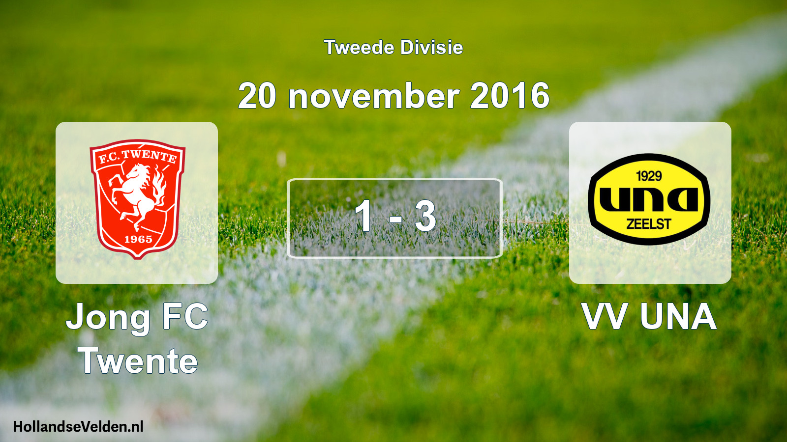 Total number of matches played: Jong FC Twente - VV UNA 1 - 3 (20 November 2016)