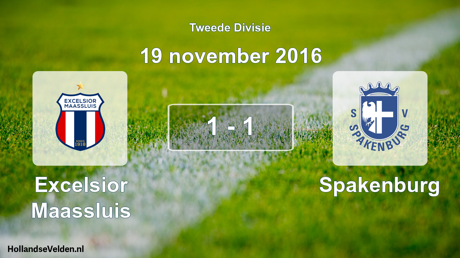 Total number of matches played: Excelsior Maassluis - Spakenburg 1 - 1 (19 November 2016)