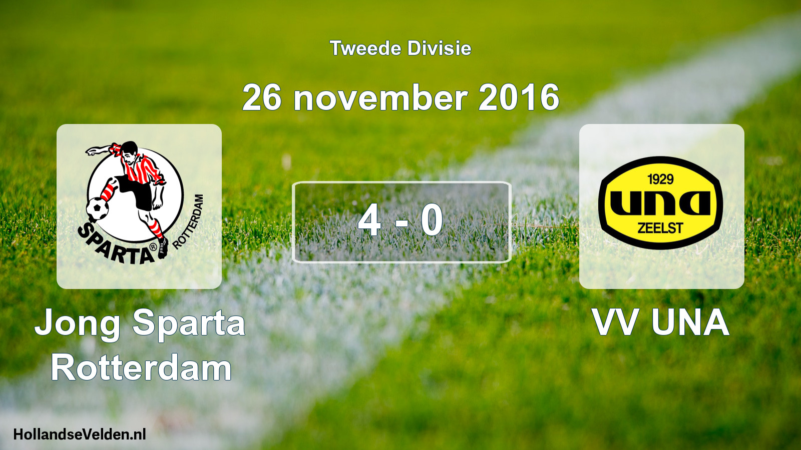 Total number of matches played: Jong Sparta Rotterdam - VV UNA 4 - 0 (26 November 2016)