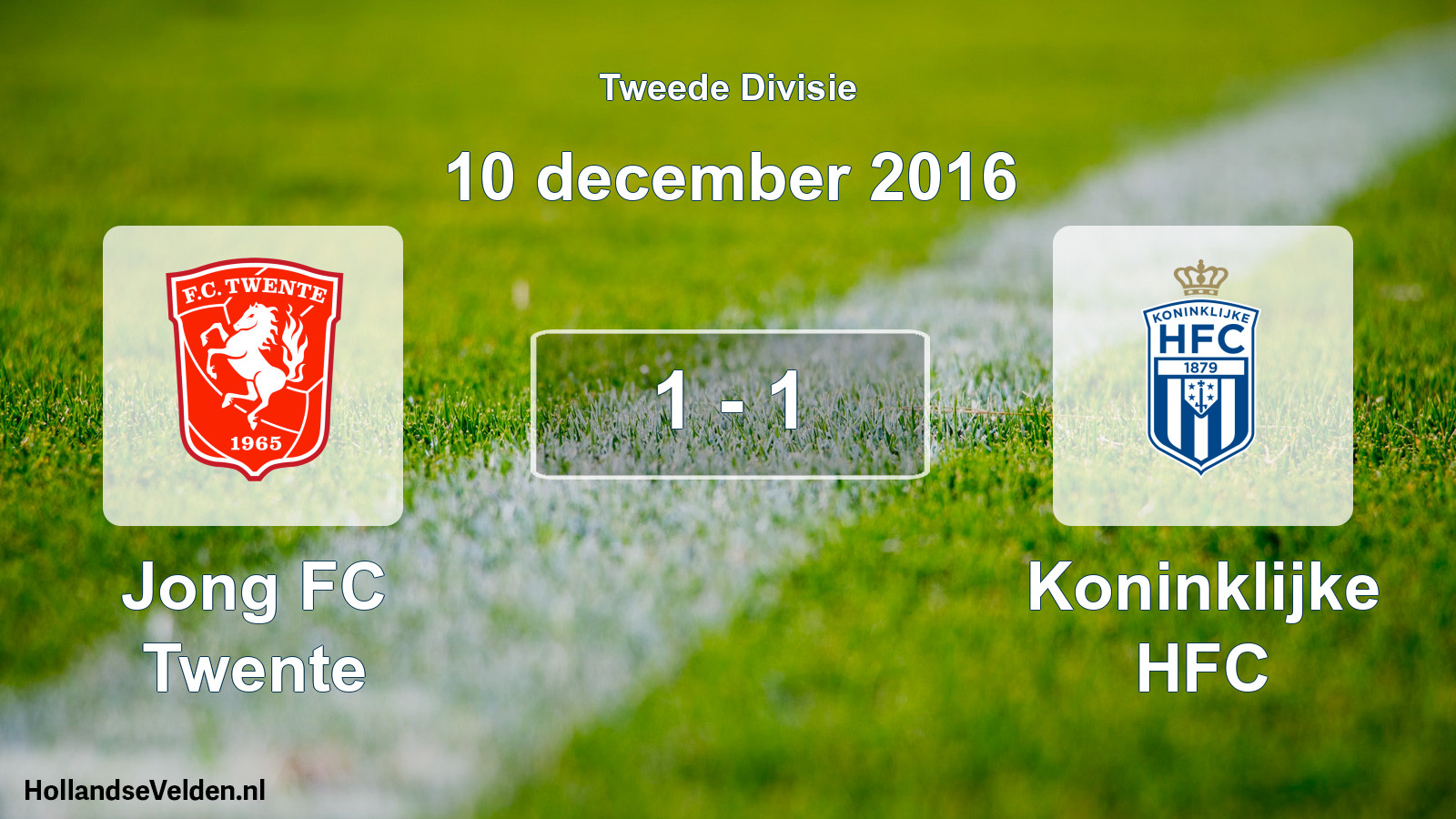 Total number of matches played: Jong FC Twente - Koninklijke HFC 1 - 1 (10 December 2016)