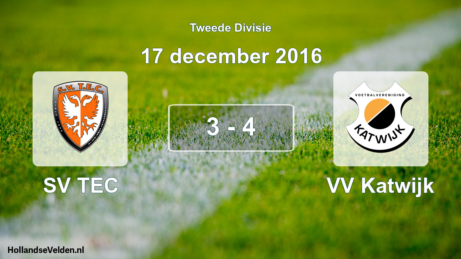 Total number of matches played: SV TEC - VV Katwijk 3 - 4 (17 December 2016)