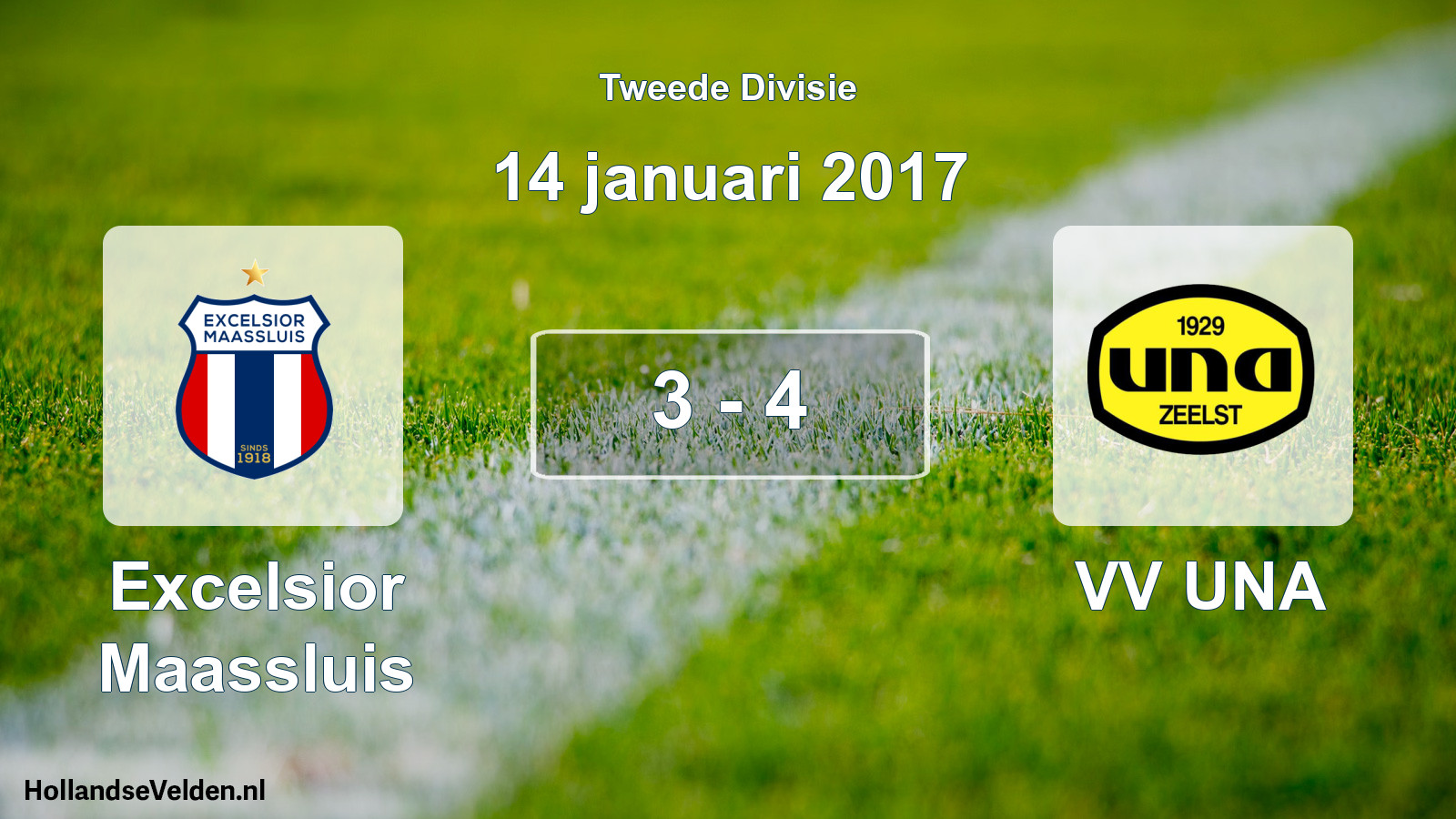 Total number of matches played: Excelsior Maassluis - VV UNA 3 - 4 (14 January 2017)