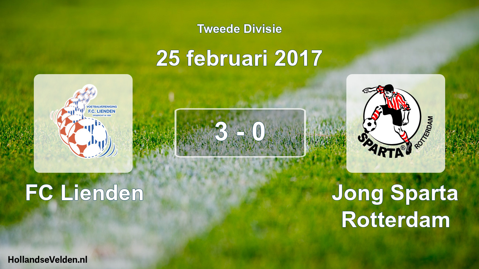 Total number of matches played: FC Lienden - Jong Sparta Rotterdam 3 - 0 (25 February 2017)