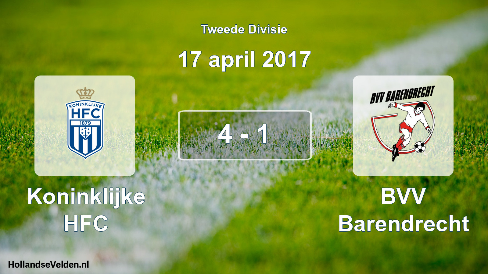 Total number of matches played: Koninklijke HFC - BVV Barendrecht 4 - 1 (17 April 2017)