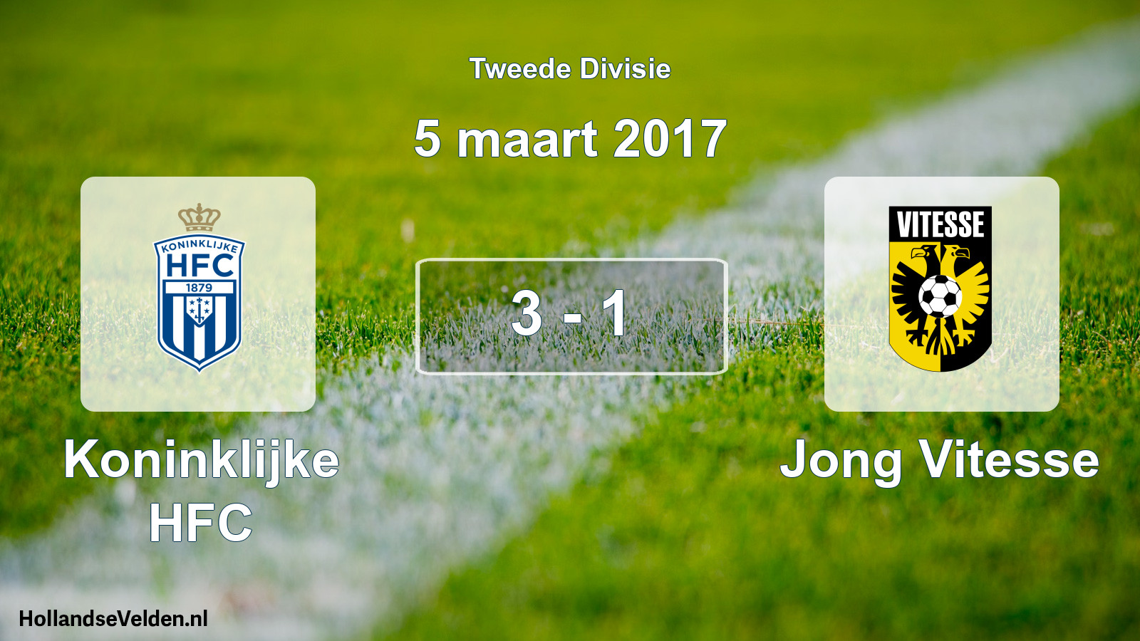 Total number of matches played: Koninklijke HFC - Jong Vitesse 3 - 1 (5 March 2017)